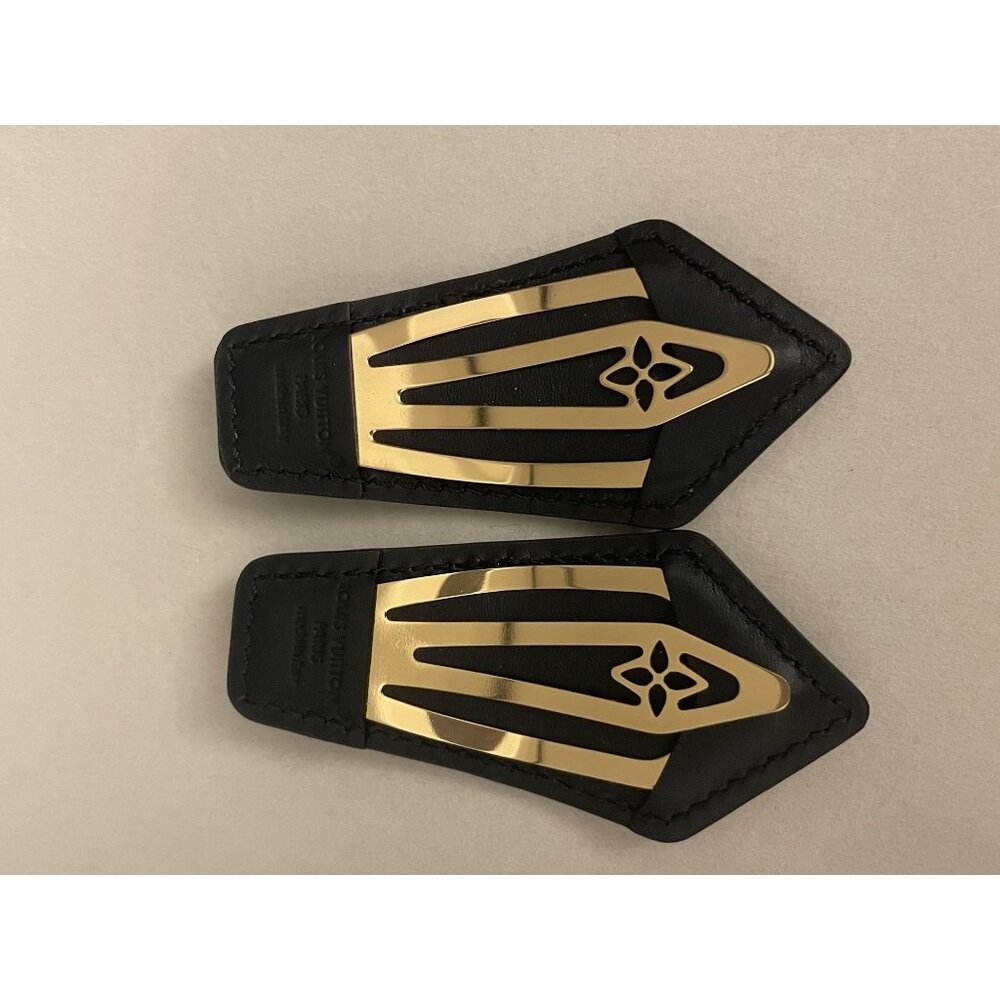 Louis Vuitton Monogram Leather & Gold Metal Shoe Clips - Picture 3 of 3
